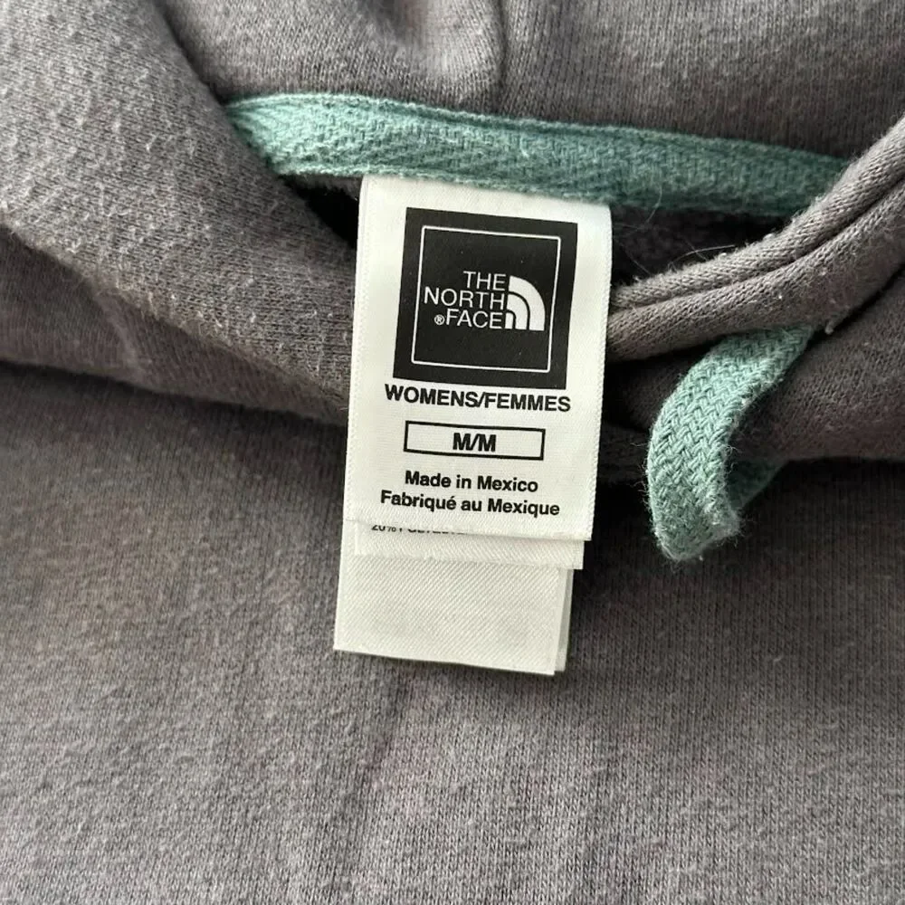 The North Face Classic Gray Hoodie Pink Logo Pullover Sweatshirt Women's Medium - Picture 6 of 7